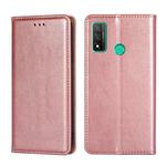 For Huawei P smart 2020 PU + TPU Gloss Oil Solid Color Magnetic Horizontal Flip Leather Case with Holder & Card Slot & Wallet(Rose Gold)