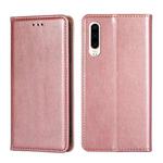 For Huawei P30 PU + TPU Gloss Oil Solid Color Magnetic Horizontal Flip Leather Case with Holder & Card Slot & Wallet(Rose Gold)