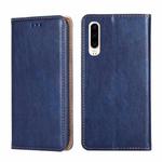 For Huawei P30 PU + TPU Gloss Oil Solid Color Magnetic Horizontal Flip Leather Case with Holder & Card Slot & Wallet(Blue)