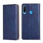 For Huawei P30 lite PU + TPU Gloss Oil Solid Color Magnetic Horizontal Flip Leather Case with Holder & Card Slot & Wallet(Blue)