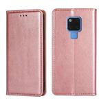 For Huawei Mate 20 PU + TPU Gloss Oil Solid Color Magnetic Horizontal Flip Leather Case with Holder & Card Slot & Wallet(Rose Gold)