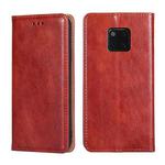 For Huawei Mate 20 Pro PU + TPU Gloss Oil Solid Color Magnetic Horizontal Flip Leather Case with Holder & Card Slot & Wallet(Brown)