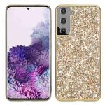 For Samsung Galaxy S21 5G Glitter Powder Shockproof TPU Protective Case(Gold)