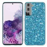 For Samsung Galaxy S21 Plus 5G Glitter Powder Shockproof TPU Protective Case(Blue)