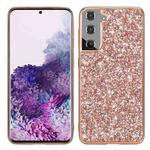 For Samsung Galaxy S21 Plus 5G Glitter Powder Shockproof TPU Protective Case(Rose Gold)