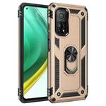 For Xiaomi Mi 10T Pro 5G Shockproof TPU + PC Protective Case with 360 Degree Rotating Holder(Gold)