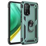 For Xiaomi Mi 10T Pro 5G Shockproof TPU + PC Protective Case with 360 Degree Rotating Holder(Dark Green)