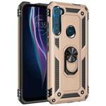 For Motorola Moto One Fusion Plus Shockproof TPU + PC Protective Case with 360 Degree Rotating Holder(Gold)