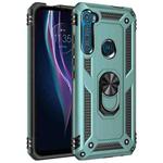For Motorola Moto One Fusion Plus Shockproof TPU + PC Protective Case with 360 Degree Rotating Holder(Dark Green)