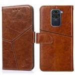 For Xiaomi Redmi Note 9 Geometric Stitching Horizontal Flip TPU + PU Leather Case with Holder & Card Slots & Wallet(Light Brown)