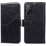 For Xiaomi Mi 10T / 10T Pro Geometric Stitching Horizontal Flip TPU + PU Leather Case with Holder & Card Slots & Wallet(Black)