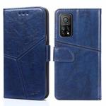 For Xiaomi Mi 10T / 10T Pro Geometric Stitching Horizontal Flip TPU + PU Leather Case with Holder & Card Slots & Wallet(Blue)