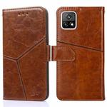 For vivo Y52S 5G Geometric Stitching Horizontal Flip TPU + PU Leather Case with Holder & Card Slots & Wallet(Light Brown)