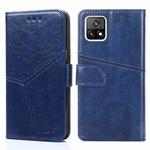 For vivo Y52S 5G Geometric Stitching Horizontal Flip TPU + PU Leather Case with Holder & Card Slots & Wallet(Blue)