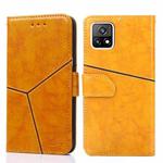 For vivo Y52S 5G Geometric Stitching Horizontal Flip TPU + PU Leather Case with Holder & Card Slots & Wallet(Yellow)