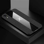 For iPhone XR XINLI Stitching Cloth Texture Shockproof TPU Protective Case(Black)