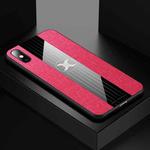 For iPhone X / XS XINLI Stitching Cloth Texture Shockproof TPU Protective Case(Red)