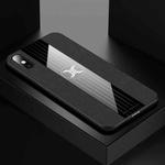 For iPhone XS Max XINLI Stitching Cloth Texture Shockproof TPU Protective Case(Black)