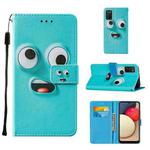 For Samsung Galaxy A02s (European Version) Cross Texture Painting Pattern Horizontal Flip Leather Case with Holder & Card Slots & Wallet & Lanyard(Big-eye Monster)