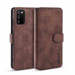 For samsung Galaxy A02s DG.MING Retro Oil Side Horizontal Flip Leather Case with Holder & Card Slots & Wallet(coffee)