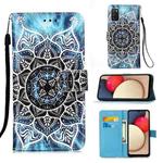 For Samsung Galaxy A02s (European Version) Colored Drawing Pattern Plain Weave Horizontal Flip Leather Case with Holder & Card Slot & Wallet & Lanyard(Undersea Mandala)