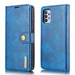 For Samsung Galaxy A32 5G DG.MING Crazy Horse Texture Flip Detachable Magnetic Leather Case with Holder & Card Slots & Wallet(Blue)