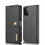 For Samsung Galaxy A52 5G / 4G DG.MING Crazy Horse Texture Flip Detachable Magnetic Leather Case with Holder & Card Slots & Wallet(Black)
