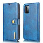 For Samsung Galaxy A72 5G / 4G DG.MING Crazy Horse Texture Flip Detachable Magnetic Leather Case with Holder & Card Slots & Wallet(Blue)