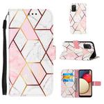 For Samsung Galaxy A02s (US Version) Marble Stitching Horizontal Flip PU Leather Case with Holder & Card Slots & Wallet & Lanyard(Pink White)