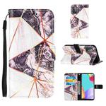 For Samsung Galaxy A52 5G / 4G Marble Stitching Horizontal Flip PU Leather Case with Holder & Card Slots & Wallet & Lanyard(Black White)