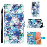 For Samsung Galaxy A72 5G /4G Marble Stitching Horizontal Flip PU Leather Case with Holder & Card Slots & Wallet & Lanyard(Blue Green)