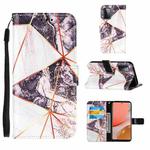 For Samsung Galaxy A72 5G /4G Marble Stitching Horizontal Flip PU Leather Case with Holder & Card Slots & Wallet & Lanyard(Black White)