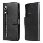 For Samsung Galaxy S21 Ultra 5G Fashion Calf Texture Zipper Horizontal Flip Leather Case with Holder & Card Slots & Wallet(Black)