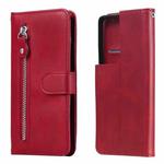 For Samsung Galaxy S21 Ultra 5G Fashion Calf Texture Zipper Horizontal Flip Leather Case with Holder & Card Slots & Wallet(Red)