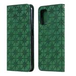 For Xiaomi Poco M3 Lucky Flowers Embossing Pattern Magnetic Horizontal Flip Leather Case with Holder & Card Slots(Dark Green)