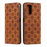 For Xiaomi Poco M3 Lucky Flowers Embossing Pattern Magnetic Horizontal Flip Leather Case with Holder & Card Slots(Brown)