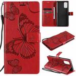 For OPPO Realme 7 Pro 3D Butterflies Embossing Pattern Horizontal Flip Leather Case with Holder & Card Slot & Wallet(Red)