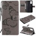 For OPPO Realme 7 Pro 3D Butterflies Embossing Pattern Horizontal Flip Leather Case with Holder & Card Slot & Wallet(Grey)