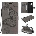 For OPPO Realme 7i / C17 3D Butterflies Embossing Pattern Horizontal Flip Leather Case with Holder & Card Slot & Wallet(Grey)