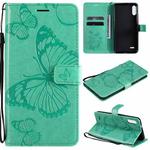 For LG K22 / K22 Plus 3D Butterflies Embossing Pattern Horizontal Flip Leather Case with Holder & Card Slot & Wallet(Green)