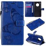 For Huawei Y9a 3D Butterflies Embossing Pattern Horizontal Flip Leather Case with Holder & Card Slot & Wallet(Blue)