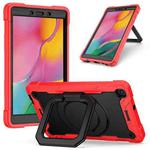 For Samsung Galaxy Tab A 8.0 (2019) T290 Contrast Color Shockproof Robot Silicone + PC Case with Wristband Holder(Red + Black)