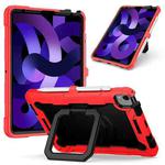 Contrast Color Shockproof Robot Silicone + PC Case with Wristband Holder For iPad Air 2022 / 2020 10.9(Red + Black)