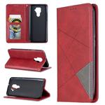 For Huawei Mate 30 Lite Rhombus Texture Horizontal Flip Magnetic Leather Case with Holder & Card Slots(Red)