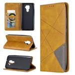 For Huawei Mate 30 Lite Rhombus Texture Horizontal Flip Magnetic Leather Case with Holder & Card Slots(Yellow)