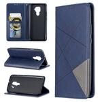 For Huawei Mate 30 Lite Rhombus Texture Horizontal Flip Magnetic Leather Case with Holder & Card Slots(Blue)