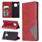 For Huawei Mate 30 Pro Rhombus Texture Horizontal Flip Magnetic Leather Case with Holder & Card Slots(Red)