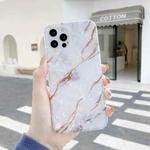 For iPhone 11 Shell Texture Marble Half Edging TPU Protective Case (White)