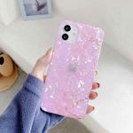 For iPhone 11 Shell Texture Marble Half Edging TPU Protective Case (Pink)