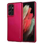 For Samsung Galaxy S21 Ultra 5G GOOSPERY I JELLY METAL Shockproof TPU Case(Rose Red)